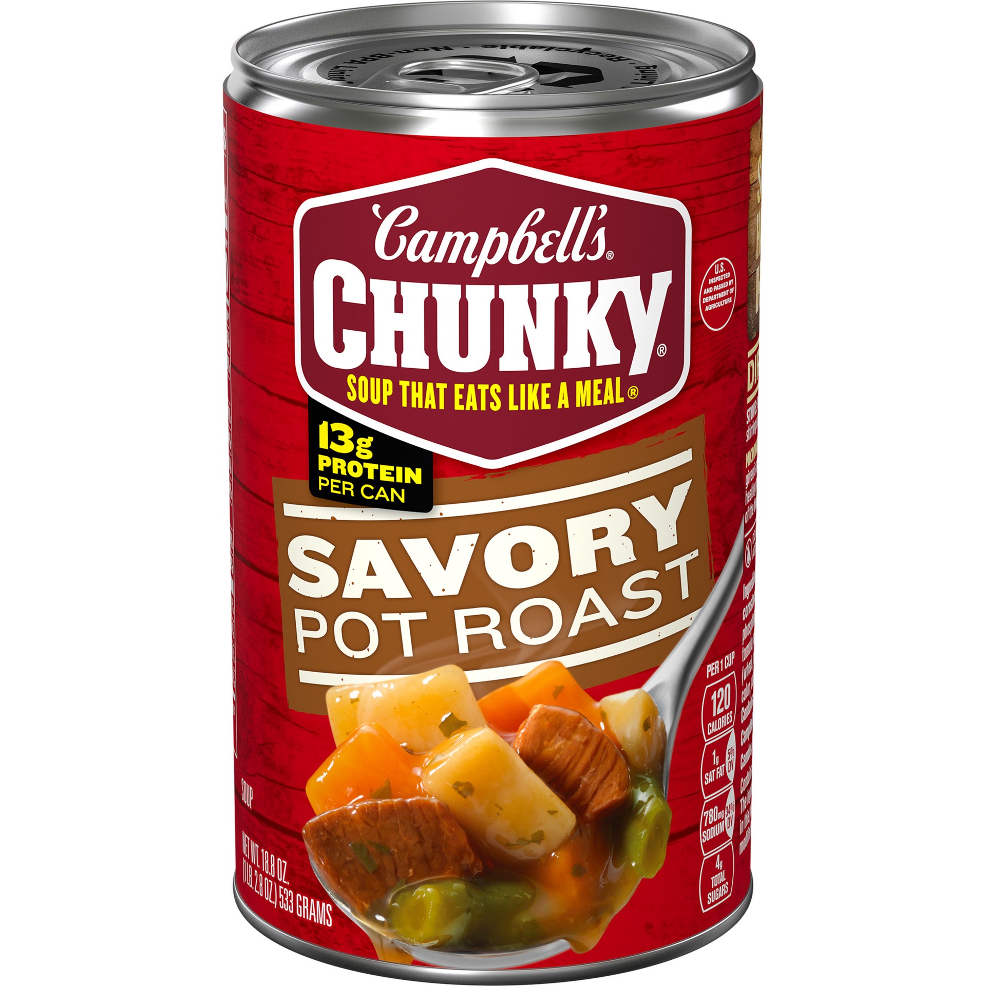 slide 1 of 5, Campbell's Campbell''s Chunky Soup, Savory Pot Roast Soup, 18.8 oz Can, 18.8 oz