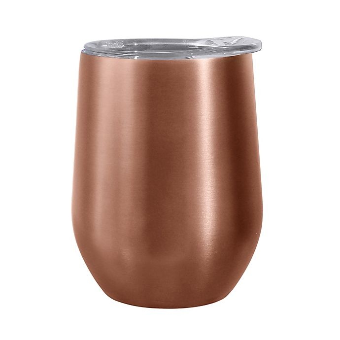 slide 1 of 4, Oggi Cheers Stainless Steel Wine Tumbler - Rose Gold, 1 ct