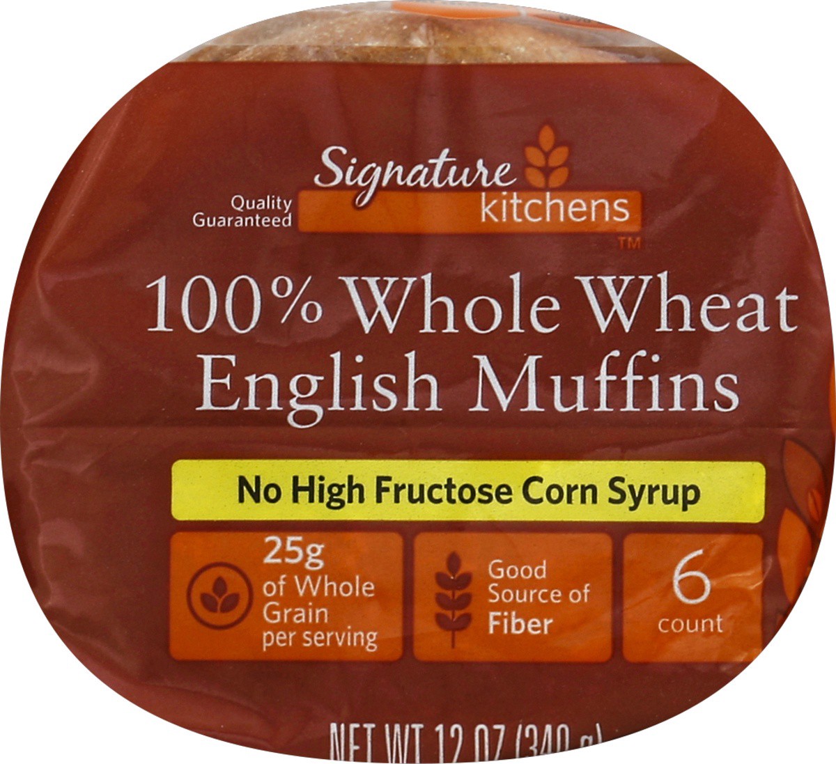 slide 2 of 5, Signature Kitchens English Muffins 100% Whole Grain, 12 oz