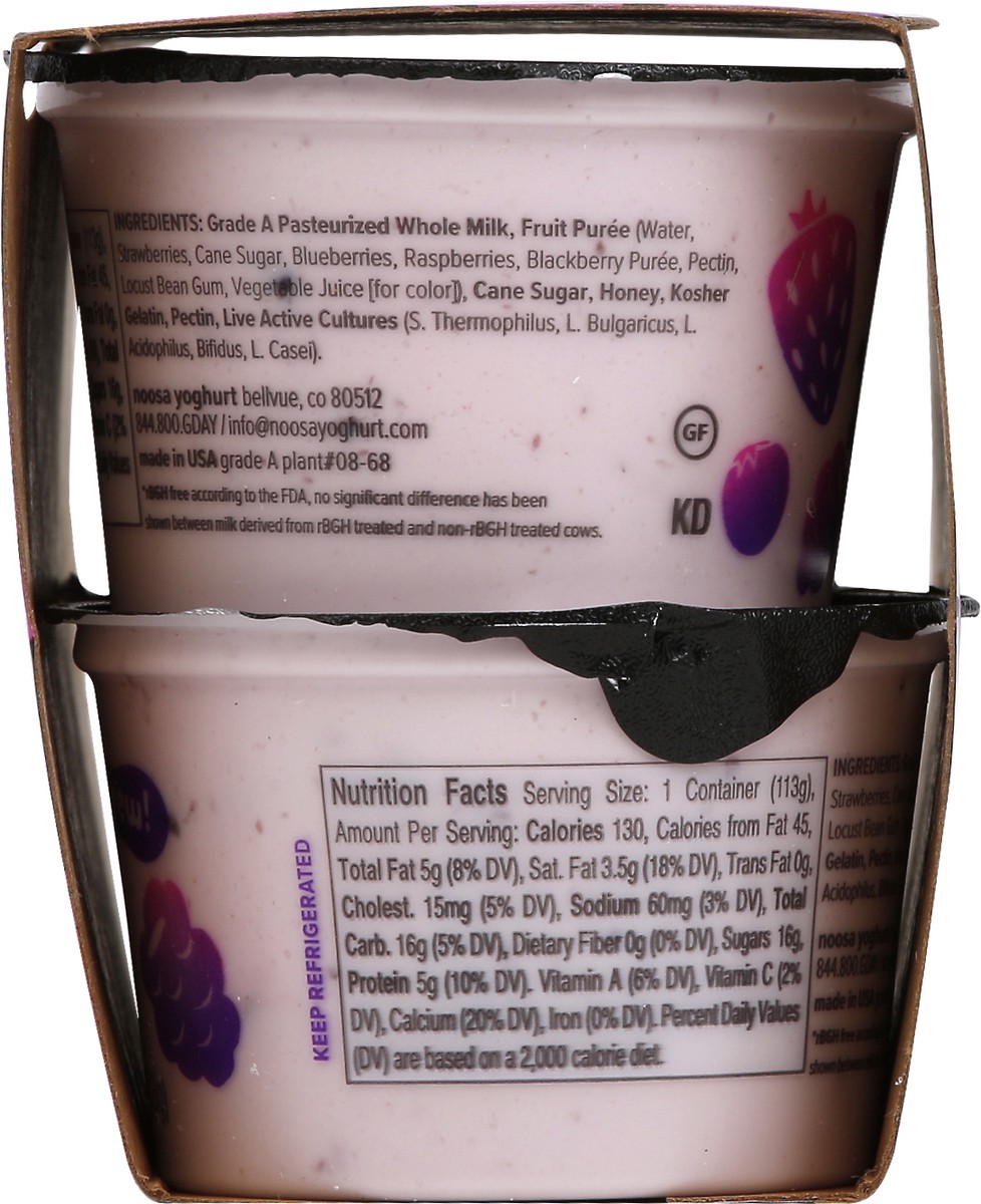 slide 8 of 9, Noosa Blended Mixed Berry Finest Yoghurt 4 - 4 oz Cups, 16 fl oz