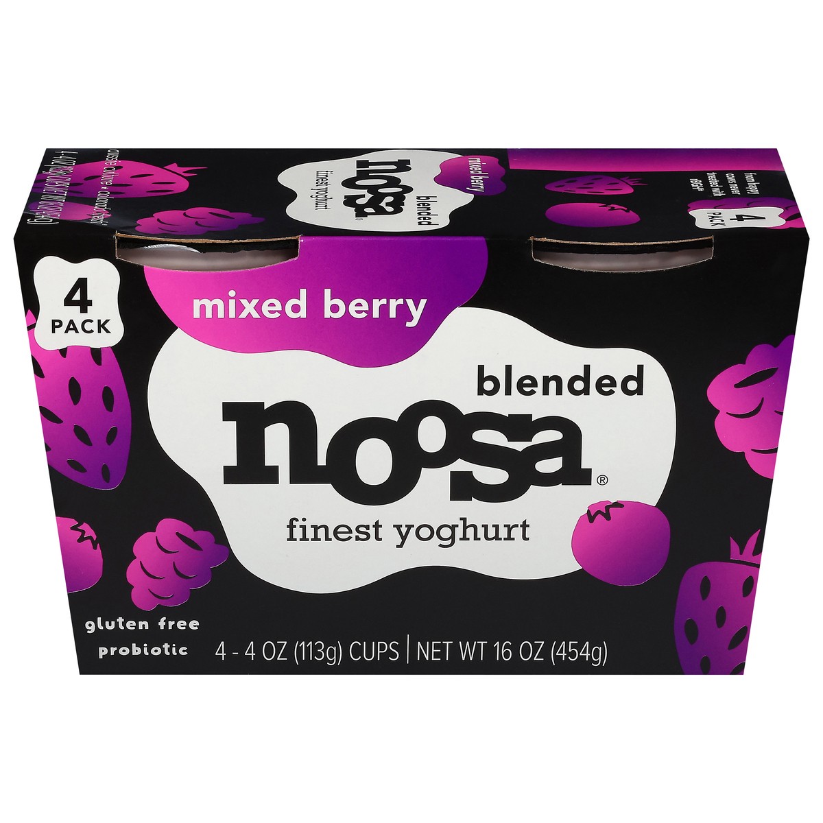 slide 1 of 9, Noosa Blended Mixed Berry Finest Yoghurt 4 - 4 oz Cups, 16 fl oz