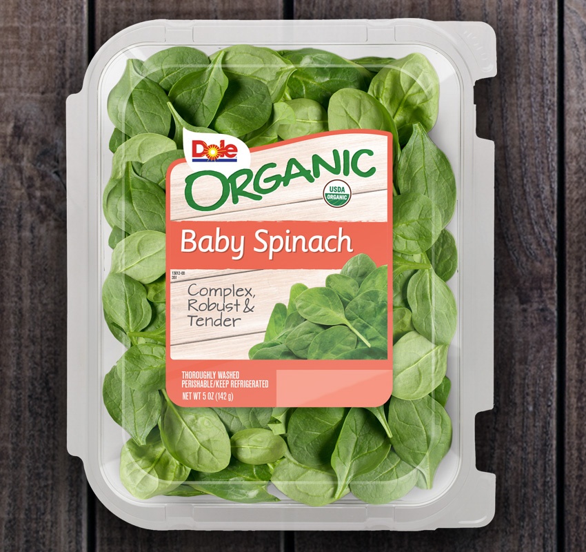 slide 1 of 1, Dole Organic Baby Spinach, 16 oz