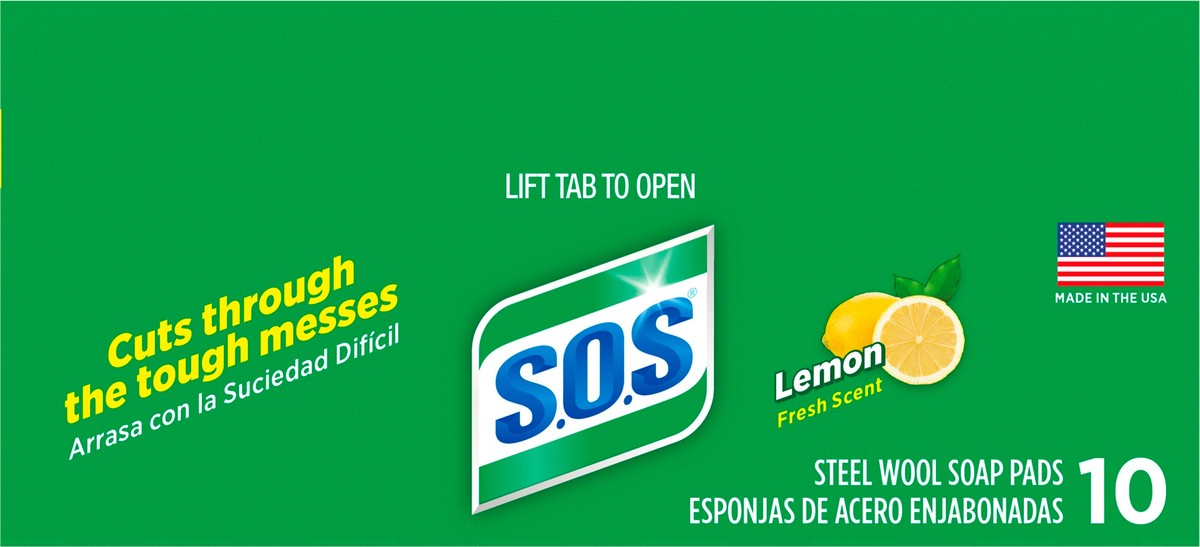 slide 8 of 12, Clorox S.O.S. Lemon Steel Wool Soap Pads, 10 ct