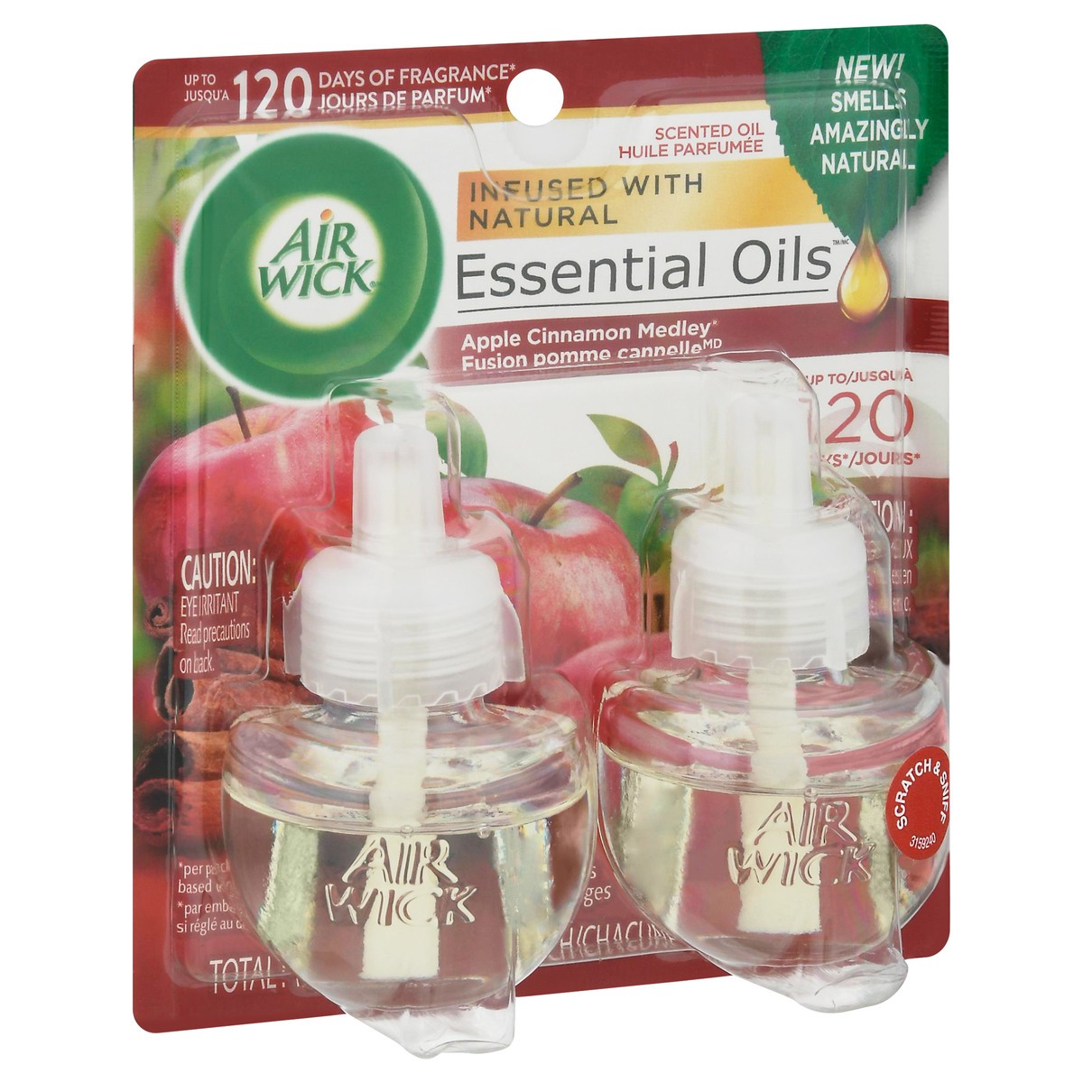 slide 5 of 9, Air Wick Essential Oils Apple Cinnamon Medley Scented Oil Refills 2 ea, 2 ct
