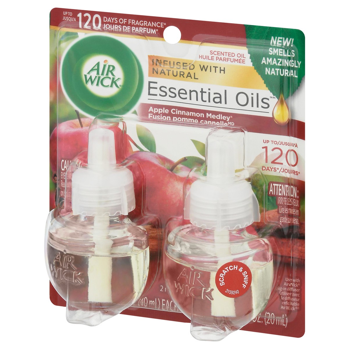 slide 9 of 9, Air Wick Essential Oils Apple Cinnamon Medley Scented Oil Refills 2 ea, 2 ct