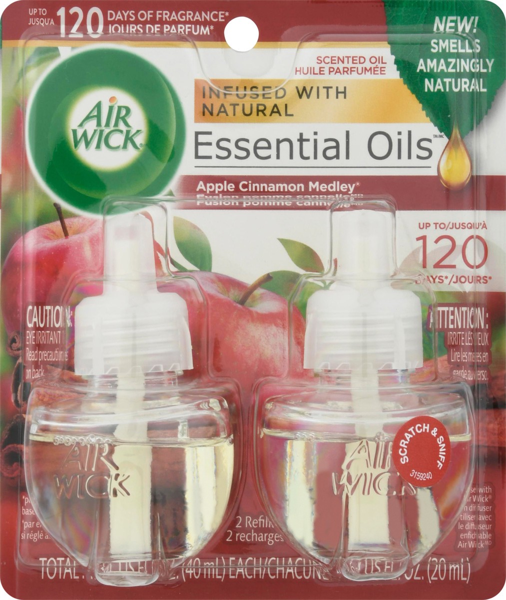 slide 7 of 9, Air Wick Essential Oils Apple Cinnamon Medley Scented Oil Refills 2 ea, 2 ct