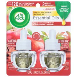 Air Wick Essential Oils Apple Cinnamon Medley Scented Oil Refills 2 ea