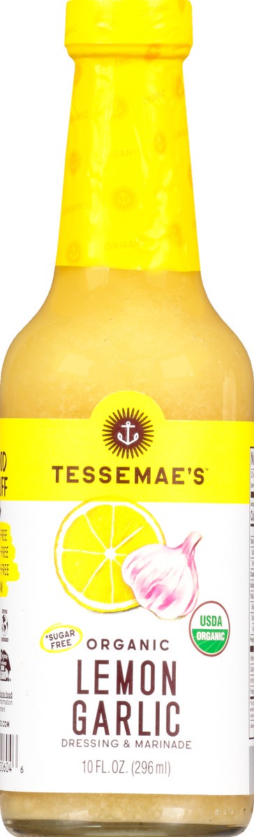 slide 5 of 12, Tessemae's Organic Lemon Garlic Dressing & Marinade 10 oz, 10 oz