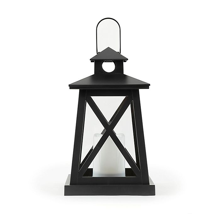 slide 1 of 7, Sterling & Noble LED Lantern - Satin Black, 12.75 in