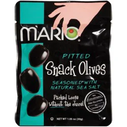 Mario Ripe Pitted Snack Olive Seasoned with Natural Sea Salt