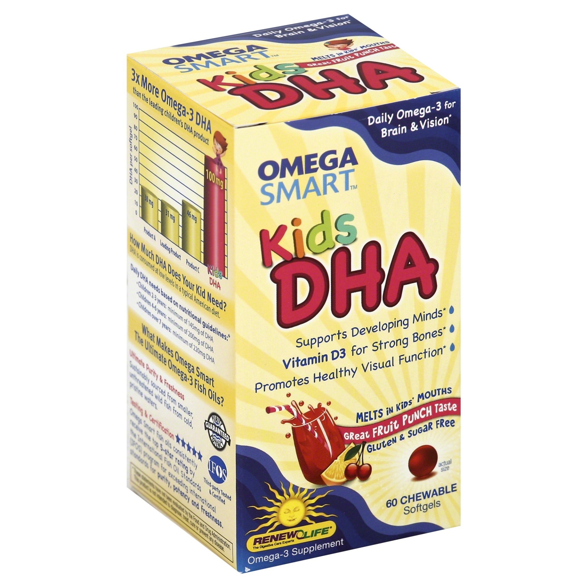 slide 1 of 1, Omega Smart Kids DHA, 60 ct