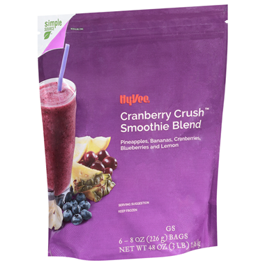 slide 1 of 1, Hy-Vee Smoothie Blend, Cranberry Crush - 6 ct, 6 ct