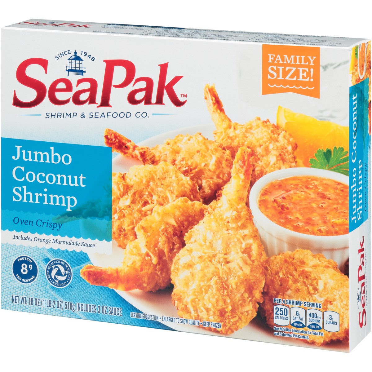 slide 5 of 9, SeaPak Shrimp & Seafood Co. Oven Crispy Jumbo Coconut Shrimp 18 oz. Box, 18 oz