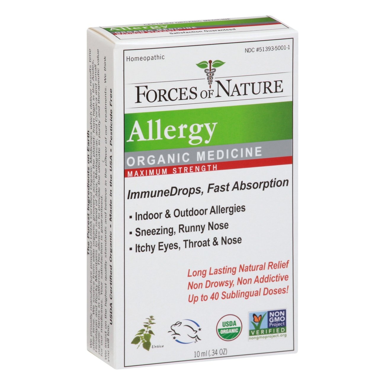 slide 1 of 1, Forces of Nature Maximum Strength Organic Allergy ImmuneDrops, 0.34 oz