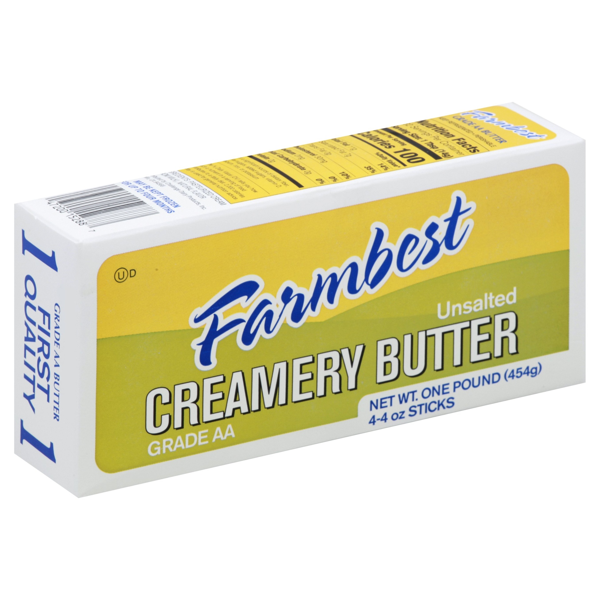 slide 1 of 1, Farmbest Unsalted Creamery Butter Sticks, 16 oz