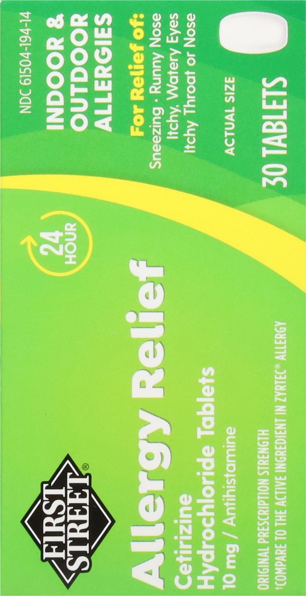 slide 11 of 16, First Street Fs Allrgy Rel Cetirizine Cmp Zyrtec, 30 ct