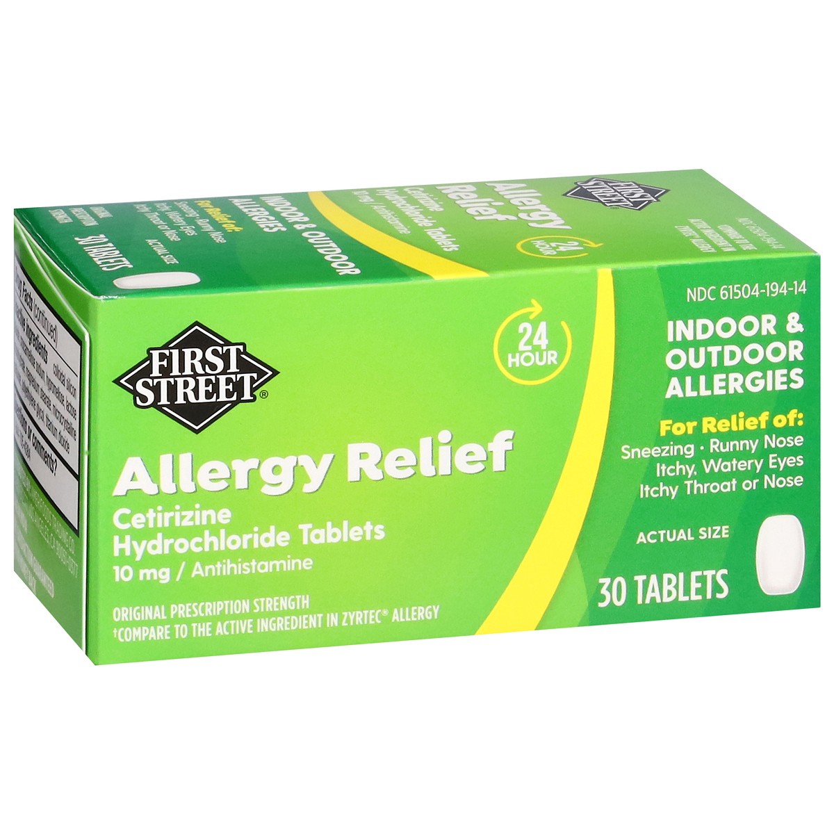 slide 16 of 16, First Street Fs Allrgy Rel Cetirizine Cmp Zyrtec, 30 ct