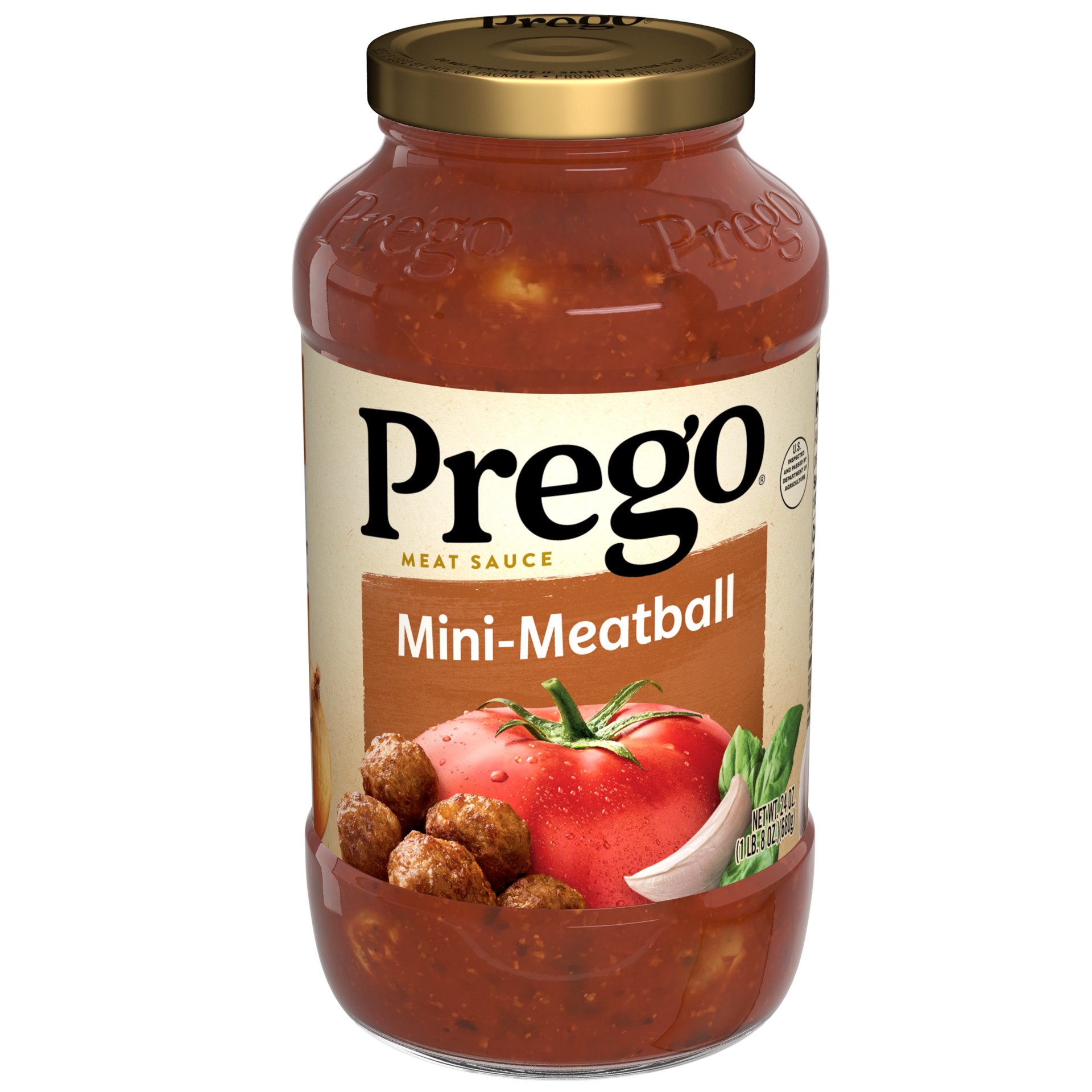 slide 1 of 5, Prego Mini-Meatball Pasta Sauce, 24 oz Jar, 24 oz