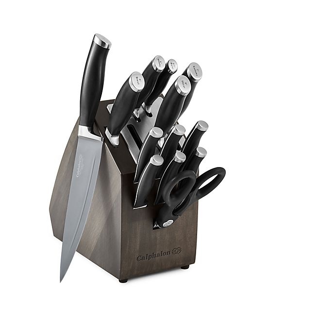 slide 1 of 7, Calphalon Contemporary SharpIn Nonstick Knife Block Set, 14 ct