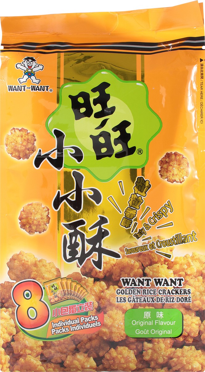 slide 4 of 9, Want-Want Original Flavour Golden Rice Crackers - 8 ct, 5.64 oz