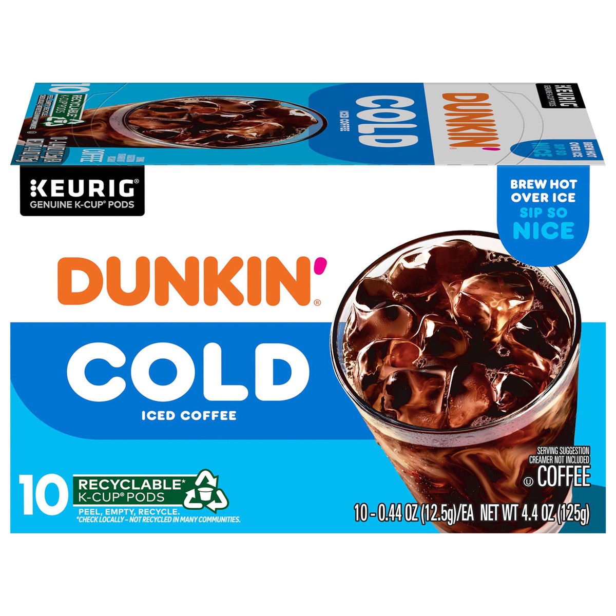 slide 1 of 10, Dunkin' Dunkin’ Cold Iced Coffee, Keurig K-Cup Pods, 10 Count Box, 10 ct