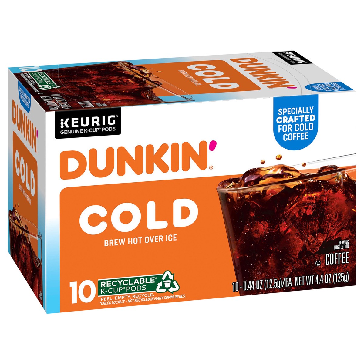 slide 8 of 10, Dunkin' Dunkin’ Cold Iced Coffee, Keurig K-Cup Pods, 10 Count Box, 10 ct