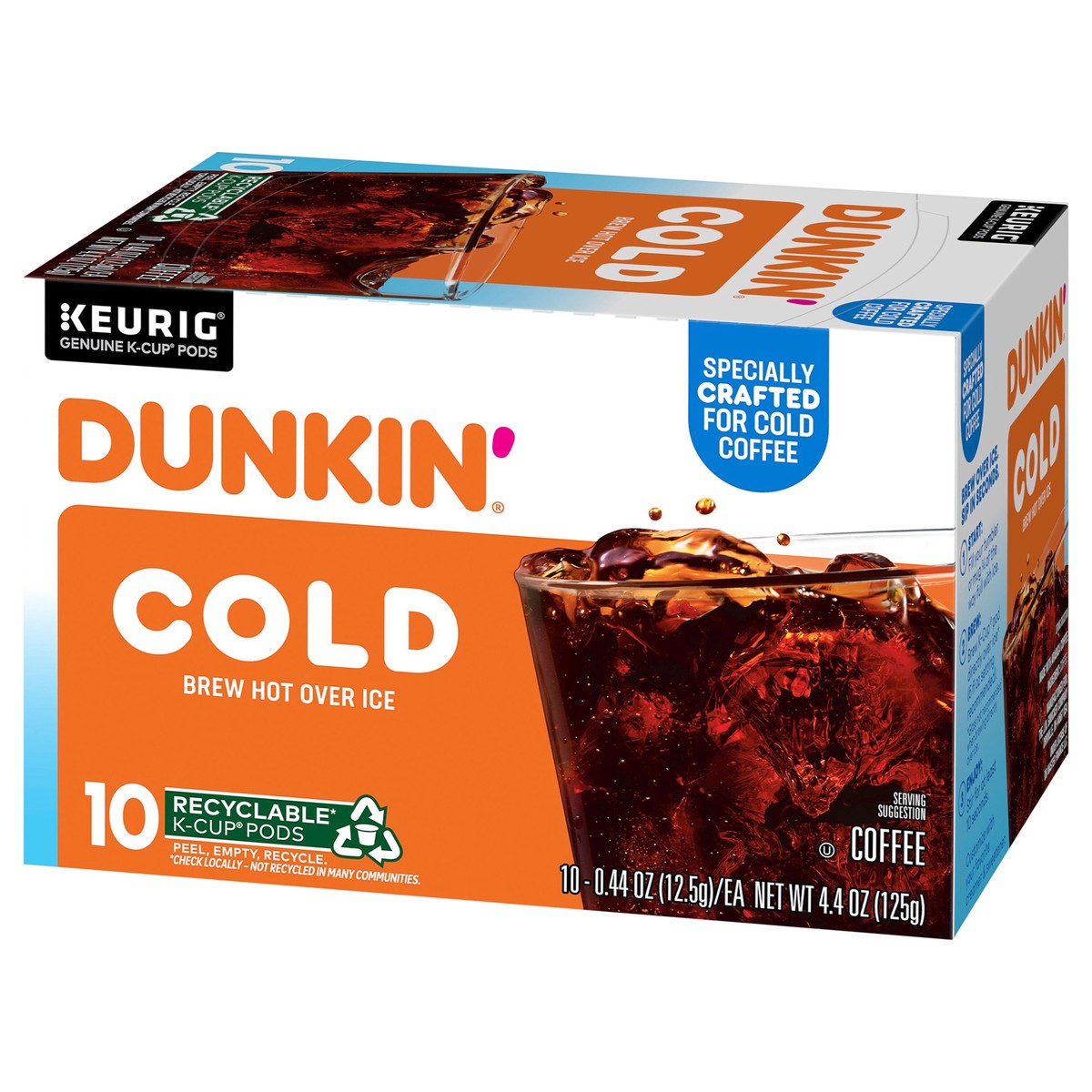 slide 2 of 10, Dunkin' Dunkin’ Cold Iced Coffee, Keurig K-Cup Pods, 10 Count Box, 10 ct