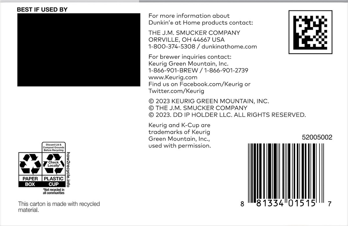 slide 10 of 10, Dunkin' Dunkin’ Cold Iced Coffee, Keurig K-Cup Pods, 10 Count Box, 10 ct