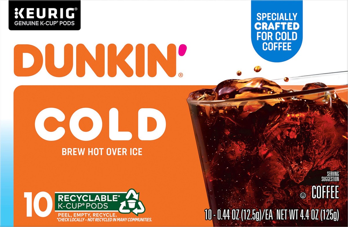 slide 6 of 10, Dunkin' Dunkin’ Cold Iced Coffee, Keurig K-Cup Pods, 10 Count Box, 10 ct