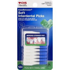 slide 1 of 1, CVS Health Easebetween Soft Interdental Picks, 120 Ct, 1 ct