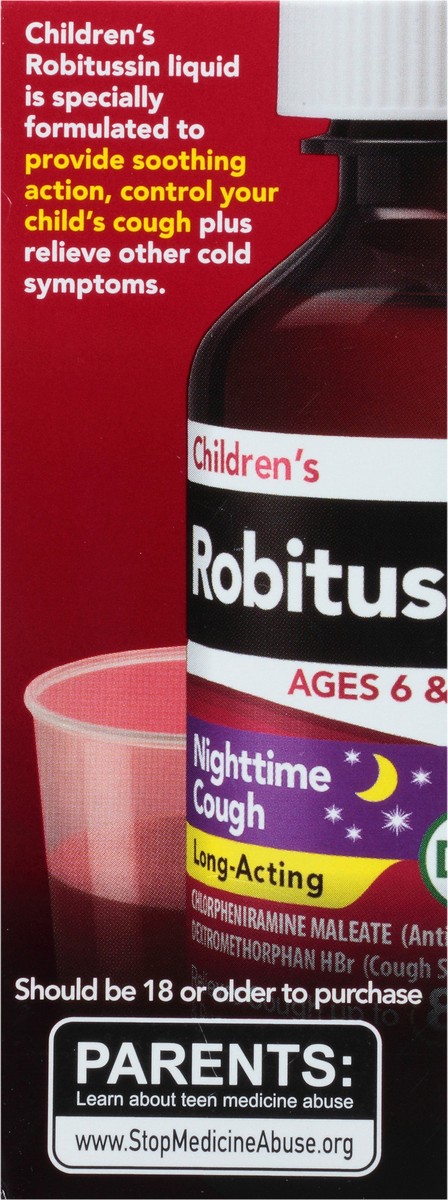 slide 12 of 13, Robitussin Children's Nighttime Cough Fruit Punch Cold Relief Liquid, 4 fl oz