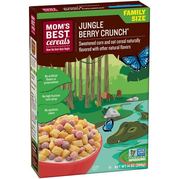 slide 1 of 1, Mom's Best Jungle Berry Crunch Cereal, 14 oz