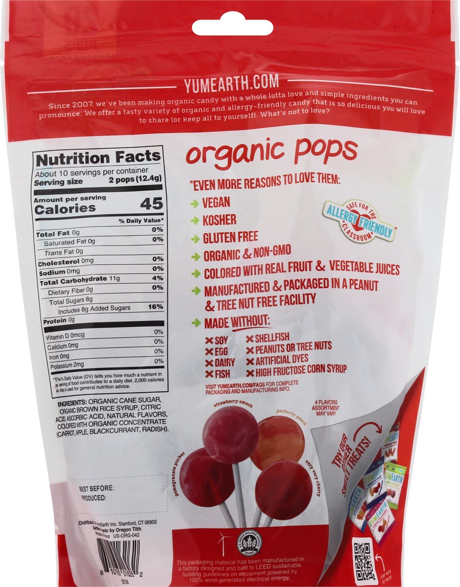 slide 5 of 9, YumEarth Yum Earth Organic Assorted Flavor Pops, 4.2 oz