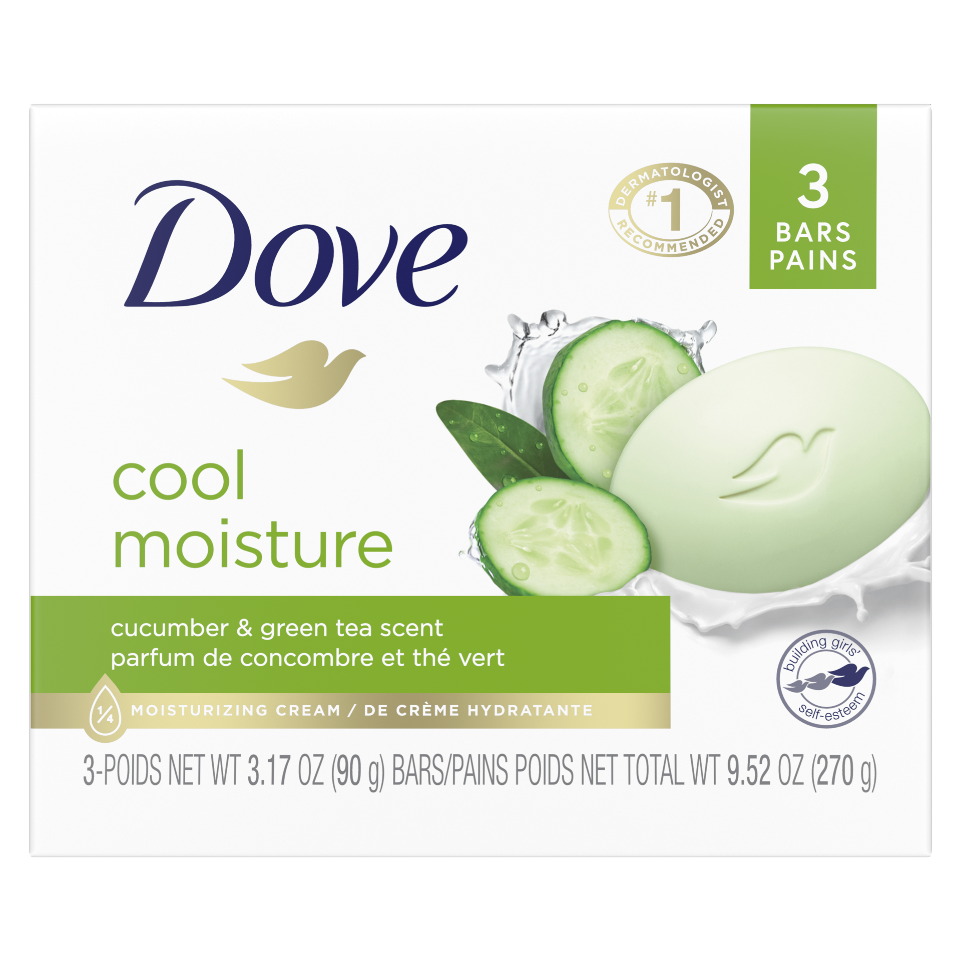 slide 4 of 4, Dove Skin Care Beauty Bar Cucumber and Green Tea, 3.17 oz, 3 Bars , 3.17 oz