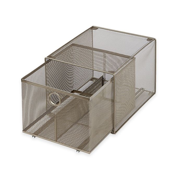 slide 1 of 4, ORG Large Steel Mesh Stacking Drawer, 1 ct