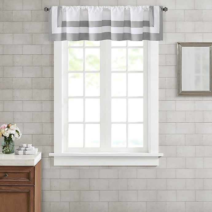 slide 1 of 3, Wamsutta Hotel Border Window Valance - Grey, 1 ct