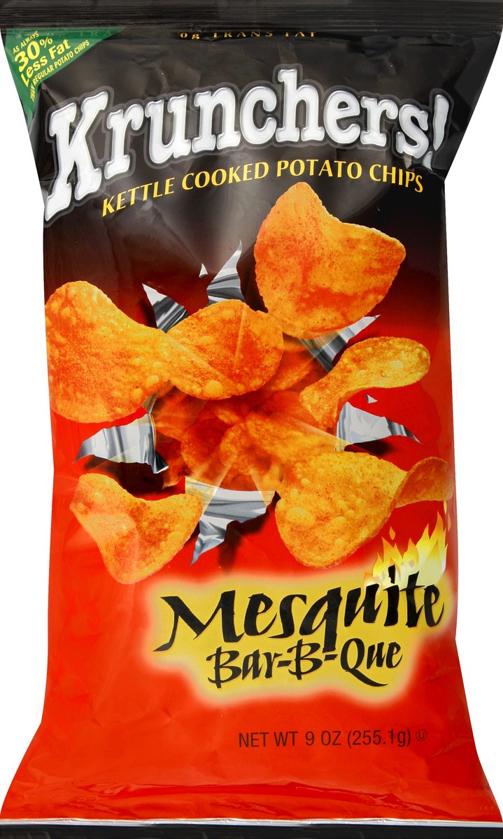 slide 5 of 6, Kruncher's Mesquite Bar-B-Que Kettle Cooked Potato Chips, 9 oz