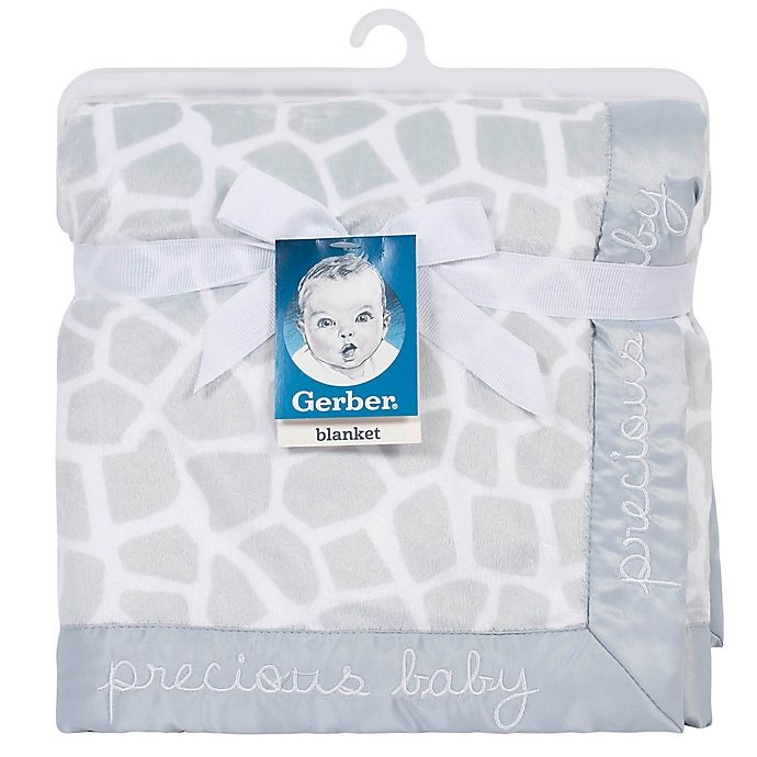 slide 3 of 3, Gerber Giraffe Plush Blanket - Grey/White, 1 ct