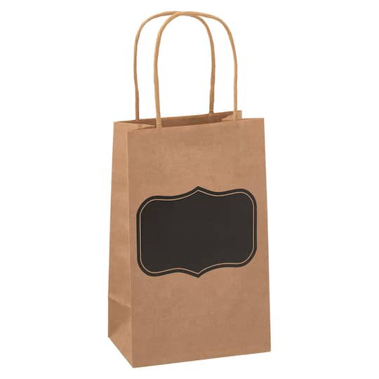 slide 1 of 4, 8.5" Black Label Paper Bag Value Pack By Celebrate It, 5.25 in x 3.25 in x 8.5 in