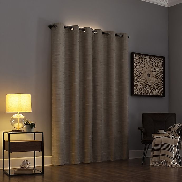 slide 2 of 8, Sun Zero Denver Distressed Stripe Total Blackout Curtain Panel - Gold (Single), 84 in