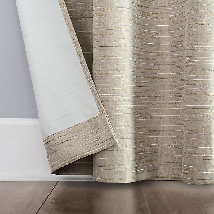 slide 6 of 8, Sun Zero Denver Distressed Stripe Total Blackout Curtain Panel - Gold (Single), 84 in