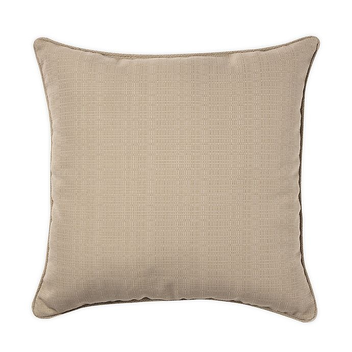 slide 1 of 3, Destination Summer Medford Solid Square Outdoor Square Throw Pillow - Flax, 19 in