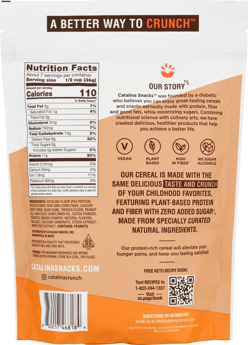 slide 9 of 9, Catalina Crunch Chocolate Peanut Butter Keto Cereal (9Oz Bags), 9 oz