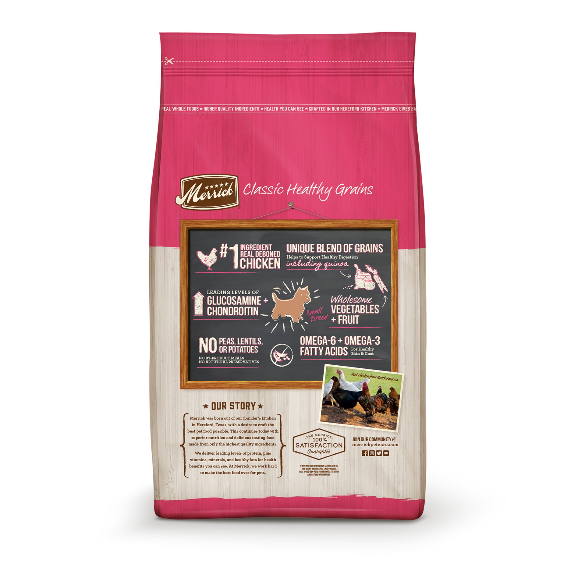 slide 7 of 9, Merrick Classic Healthy Grains Dry Dog Food Small Breed Recipe - 4 lb Bag, 4 lb