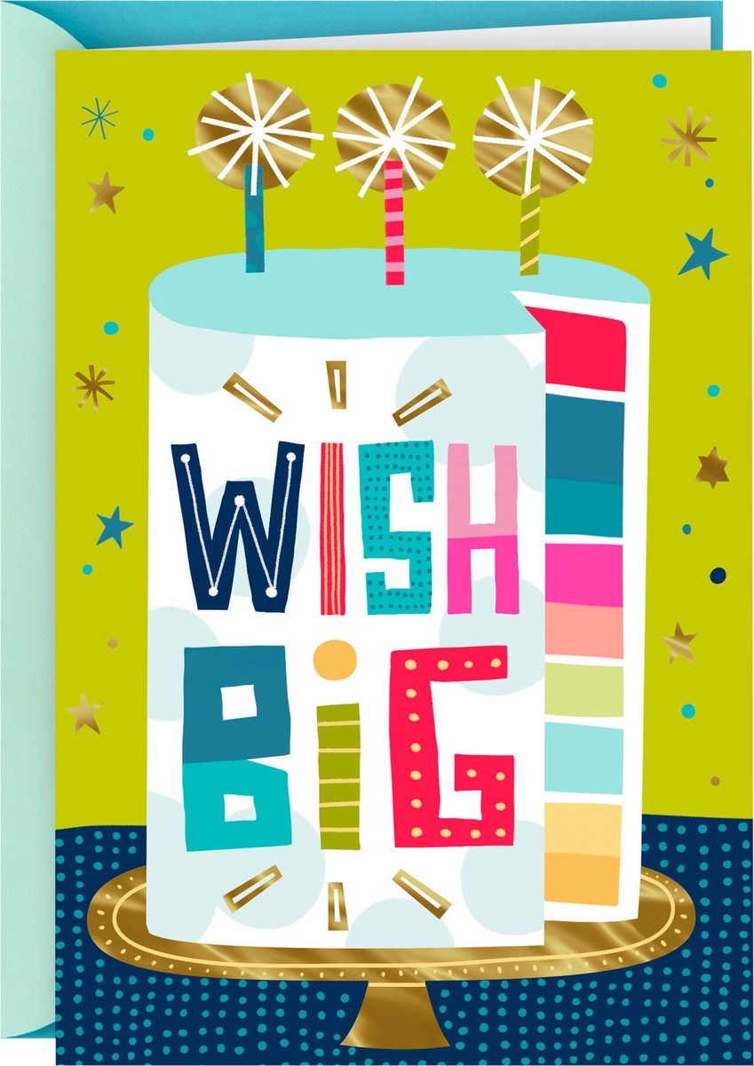 slide 5 of 6, Hallmark Personalized Video Birthday Card, Wish Big (Record Your Own Video Greeting), 1 ct