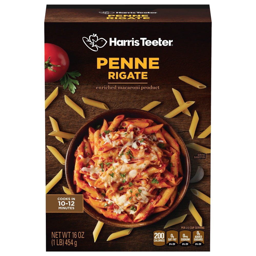 slide 1 of 2, Harris Teeter Penne Rigate, 16 oz