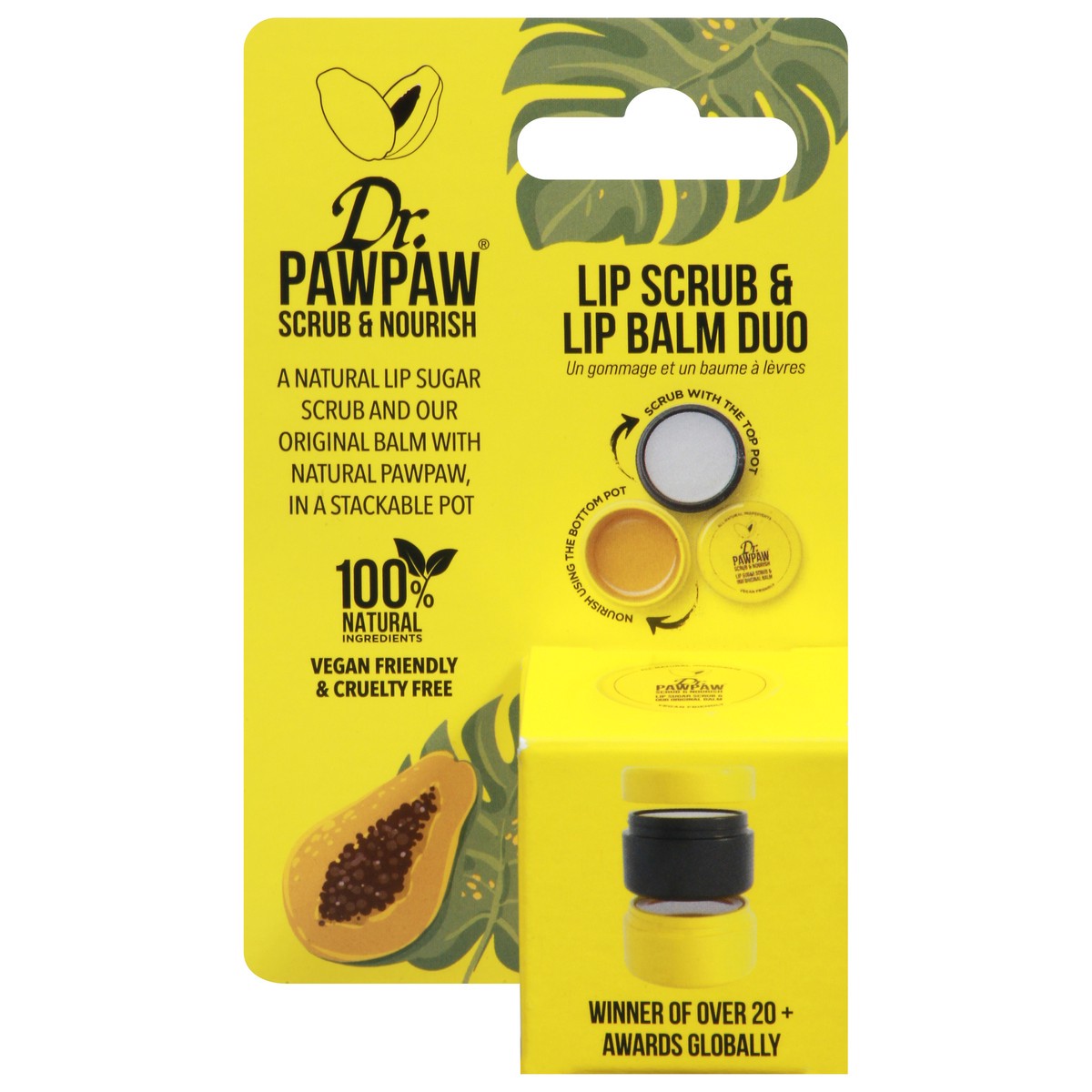 slide 1 of 9, Dr. PawPaw Scrub & Nourish Lip Scrub & Lip Balm Duo 0.55 fl oz, 0.55 fl oz