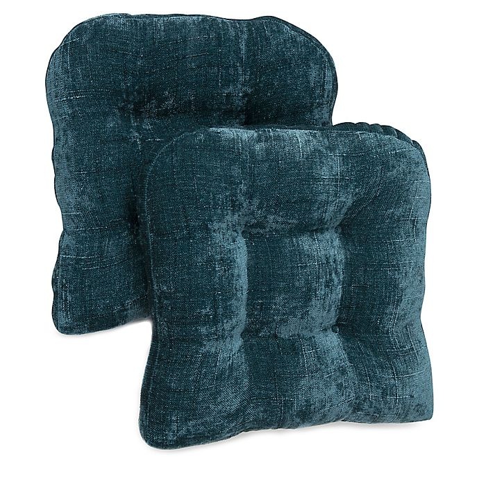 slide 1 of 1, Brentwood Originals Carmichael Memory Foam Chair Pads - Teal, 2 ct