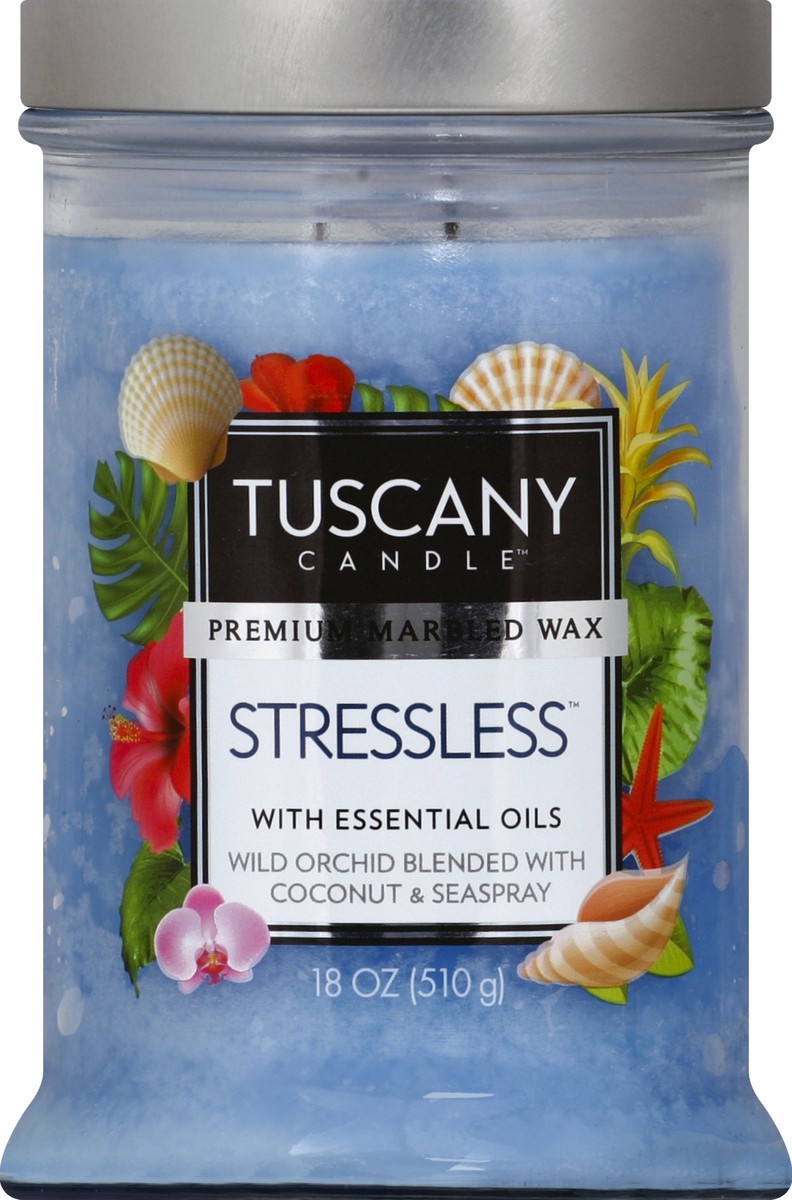 slide 1 of 8, Tuscany Candle Stressless Candle - Blue, 1 ct