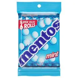 Mentos Chewy Mint Flavored Candy Roll, 14 Piece Rolls, 6 Pack